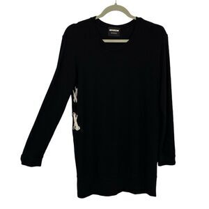 Monrow Maternity Side Laced Sweater Size Small Black Long Sleeves